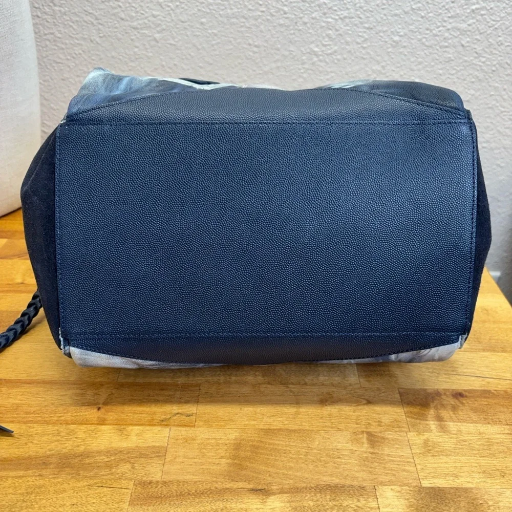 Jerome Dreyfuss Anatole Medium Navy Suede Leather Tie Dye Satchel Crossbody Bag - Picture 11 of 16